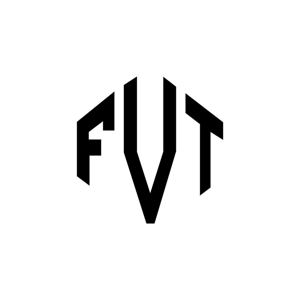 diseño de logotipo de letra fvt con forma de polígono. diseño de logotipo en forma de cubo y polígono fvt. fvt hexágono vector logo plantilla colores blanco y negro. Monograma fvt, logotipo comercial e inmobiliario.