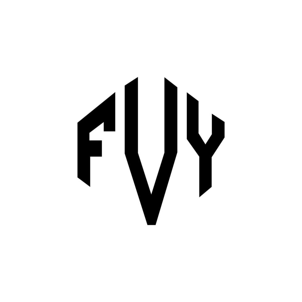 diseño de logotipo de letra fvy con forma de polígono. diseño de logotipo en forma de cubo y polígono fvy. fvy hexágono vector logo plantilla colores blanco y negro. monograma fvy, logo comercial e inmobiliario.