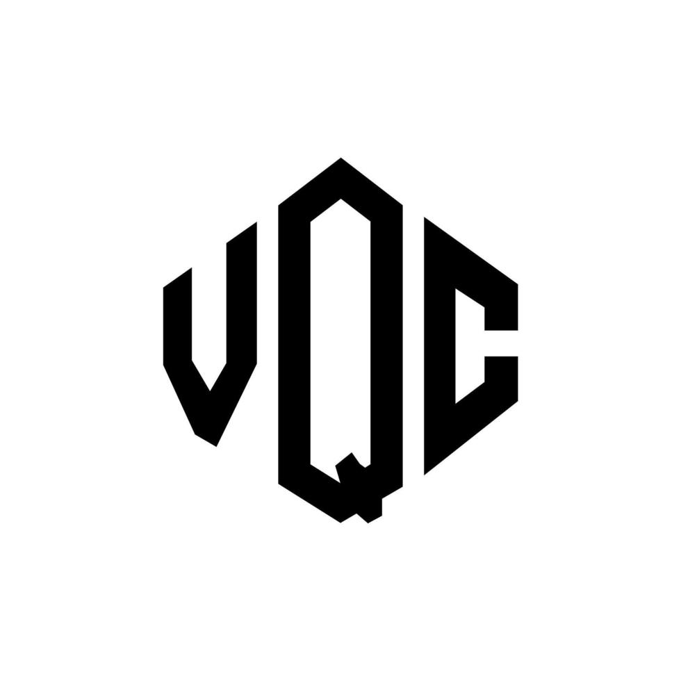 VQC letter logo design with polygon shape. VQC polygon and cube shape logo design. VQC hexagon vector logo template white and black colors. VQC monogram, business and real estate logo.