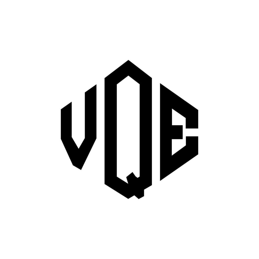 diseño de logotipo de letra vqe con forma de polígono. vqe polígono y diseño de logotipo en forma de cubo. plantilla de logotipo vectorial hexagonal vqe colores blanco y negro. monograma vqe, logotipo comercial e inmobiliario. vector