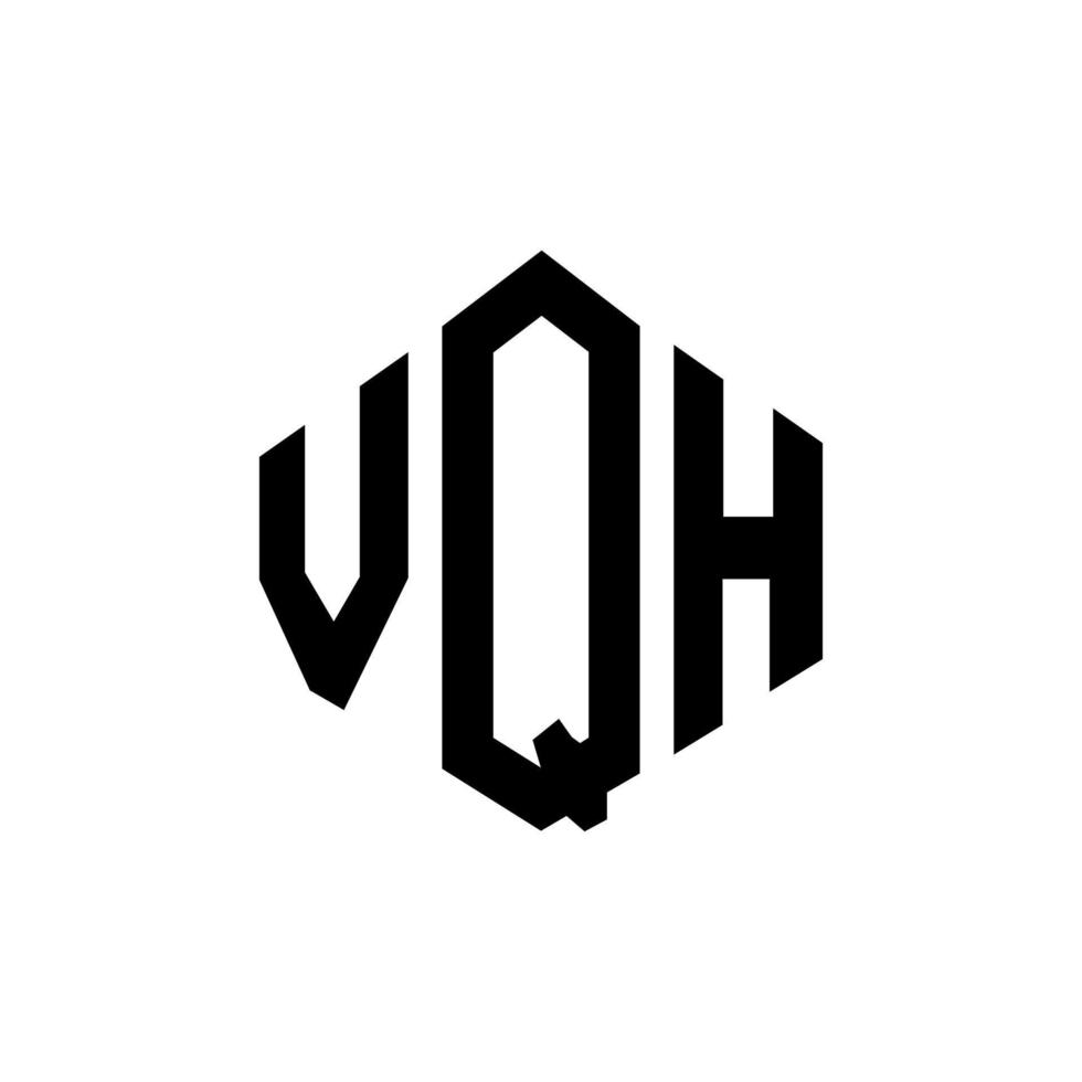 diseño de logotipo de letra vqh con forma de polígono. diseño de logotipo en forma de cubo y polígono vqh. vqh hexágono vector logo plantilla colores blanco y negro. Monograma vqh, logotipo comercial e inmobiliario.