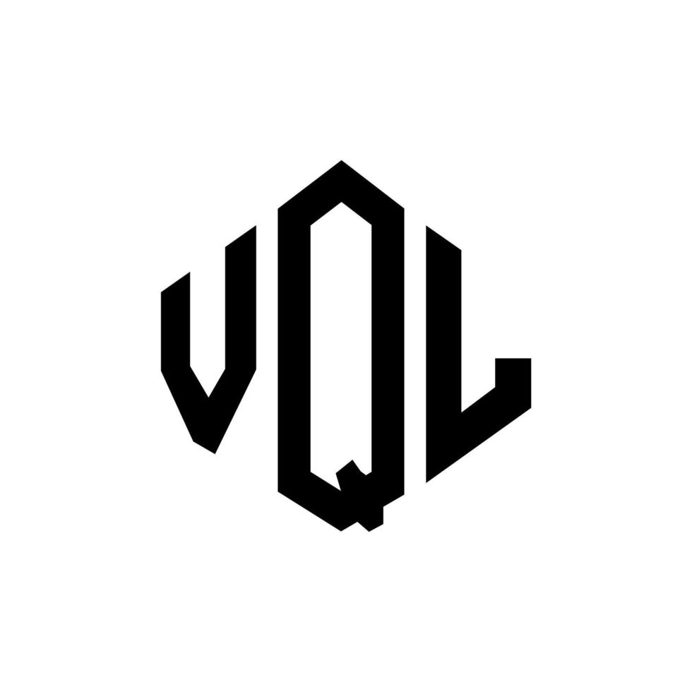 VQL letter logo design with polygon shape. VQL polygon and cube shape logo design. VQL hexagon vector logo template white and black colors. VQL monogram, business and real estate logo.