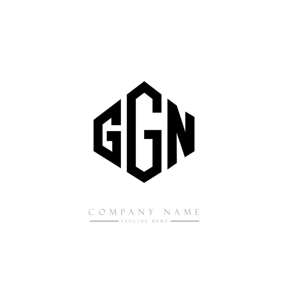 diseño de logotipo de letra ggn con forma de polígono. diseño de logotipo en forma de cubo y polígono ggn. ggn hexágono vector logo plantilla colores blanco y negro. monograma ggn, logotipo comercial e inmobiliario.