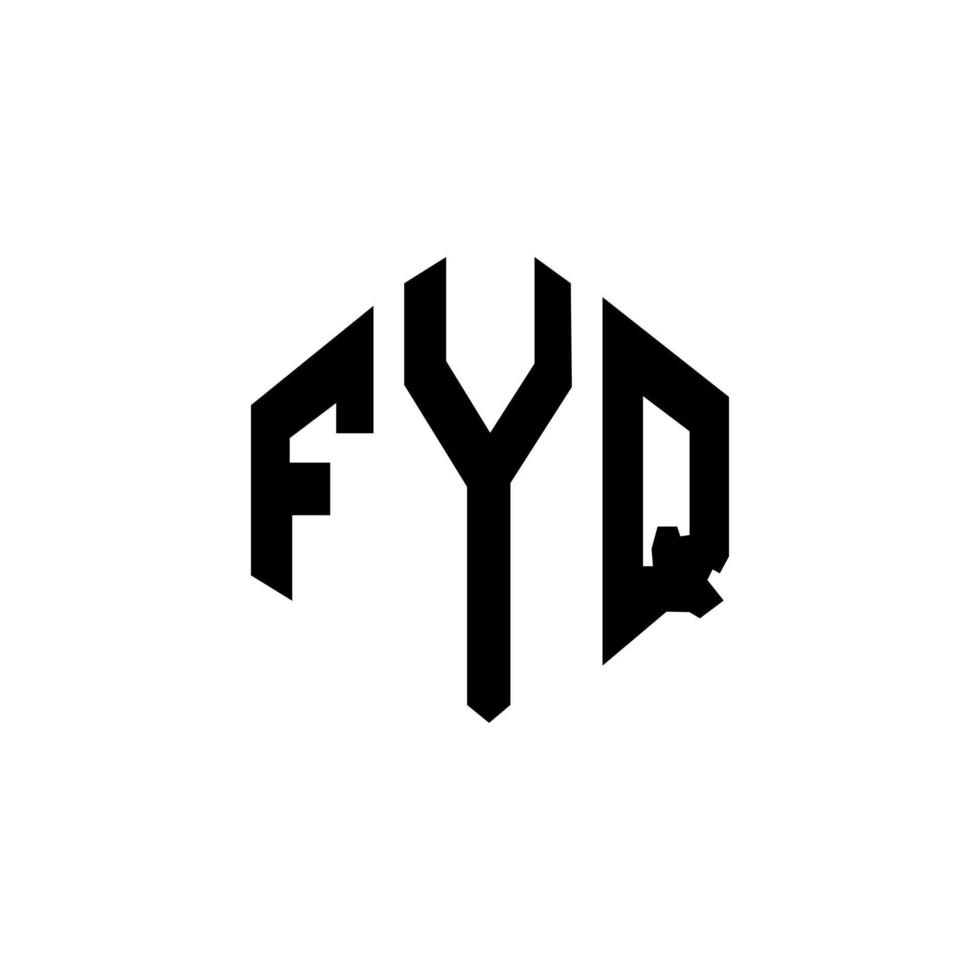 FYQ letter logo design with polygon shape. FYQ polygon and cube shape logo design. FYQ hexagon vector logo template white and black colors. FYQ monogram, business and real estate logo.