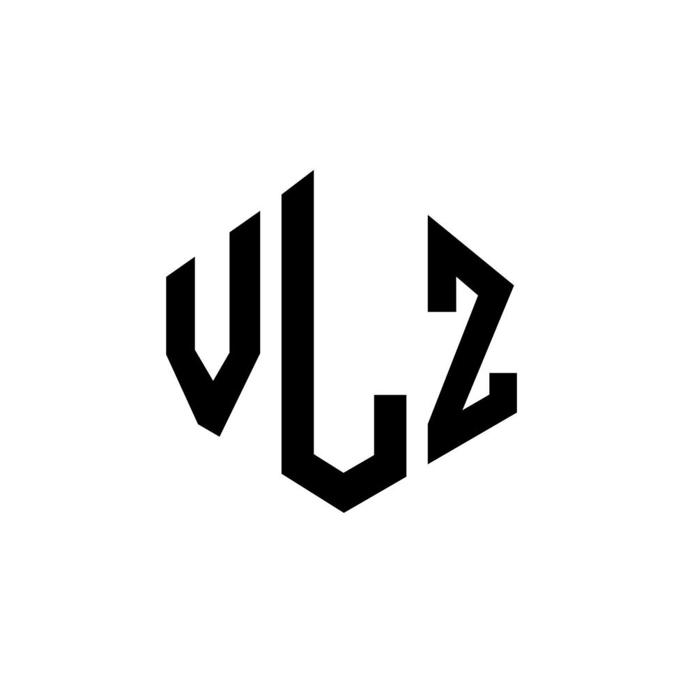 diseño de logotipo de letra vlz con forma de polígono. diseño de logotipo en forma de cubo y polígono vlz. plantilla de logotipo vectorial hexagonal vlz colores blanco y negro. monograma vlz, logotipo empresarial y inmobiliario. vector