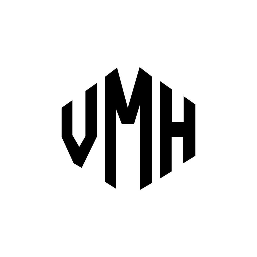 VMH letter logo design with polygon shape. VMH polygon and cube shape logo  design. VMH hexagon vector logo template white and black colors. VMH  monogram, business and real estate logo. 9177043 Vector