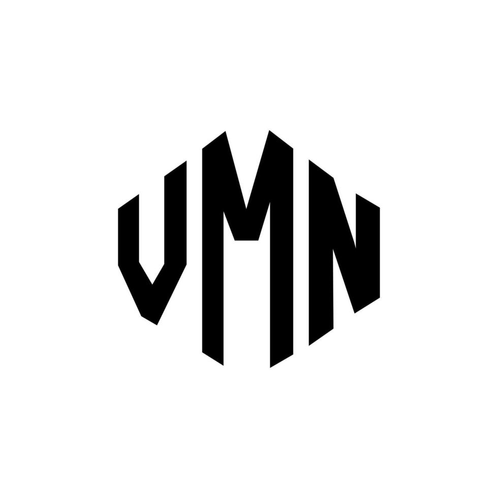 diseño de logotipo de letra vmn con forma de polígono. vmn polígono y diseño de logotipo en forma de cubo. vmn hexágono vector logo plantilla colores blanco y negro. monograma vmn, logotipo comercial e inmobiliario.