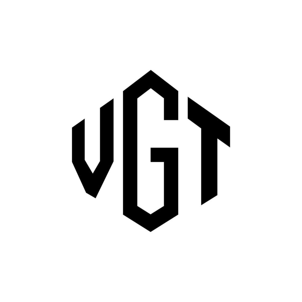 diseño de logotipo de letra vgt con forma de polígono. diseño de logotipo de forma de cubo y polígono vgt. vgt hexágono vector logo plantilla colores blanco y negro. monograma vgt, logotipo comercial e inmobiliario.