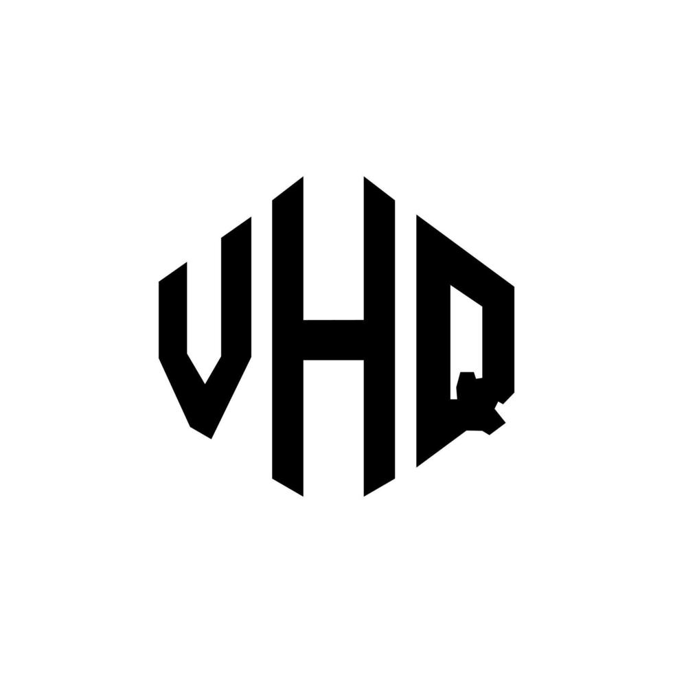 diseño de logotipo de letra vhq con forma de polígono. diseño de logotipo en forma de cubo y polígono vhq. plantilla de logotipo vectorial hexagonal vhq colores blanco y negro. Monograma vhq, logotipo comercial e inmobiliario. vector