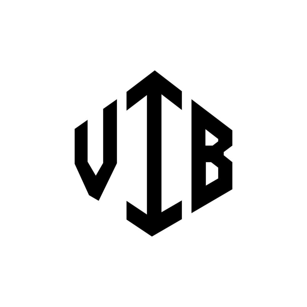 VIB letter logo design with polygon shape. VIB polygon and cube shape logo design. VIB hexagon vector logo template white and black colors. VIB monogram, business and real estate logo.
