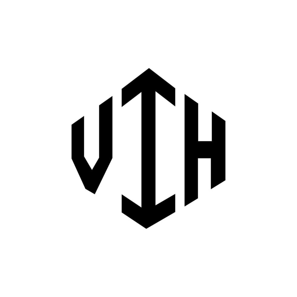 VIH letter logo design with polygon shape. VIH polygon and cube shape logo design. VIH hexagon vector logo template white and black colors. VIH monogram, business and real estate logo.