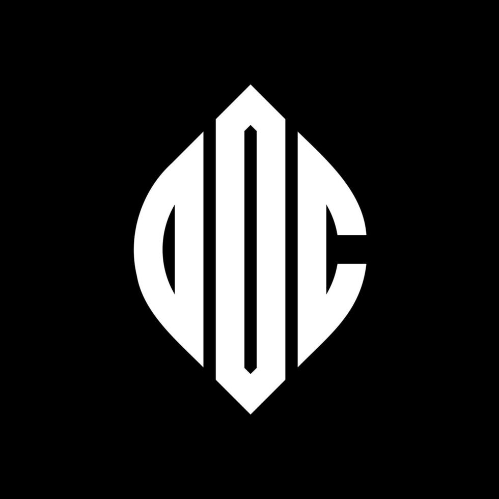 DDC circle letter logo design with circle and ellipse shape. DDC ellipse letters with typographic style. The three initials form a circle logo. DDC Circle Emblem Abstract Monogram Letter Mark Vector. vector