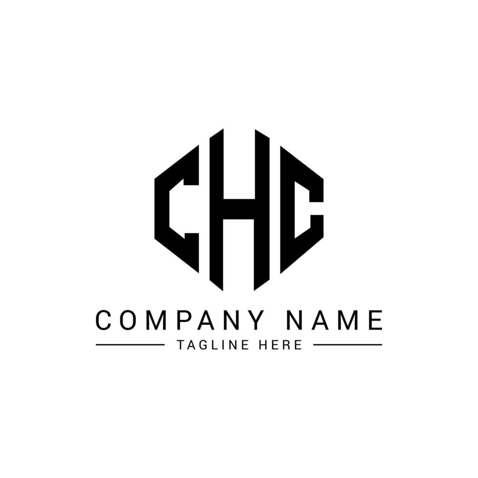 diseño de logotipo de letra chc con forma de polígono. diseño de logotipo en forma de cubo y polígono chc. chc hexágono vector logo plantilla colores blanco y negro. monograma chc, logotipo empresarial y inmobiliario.