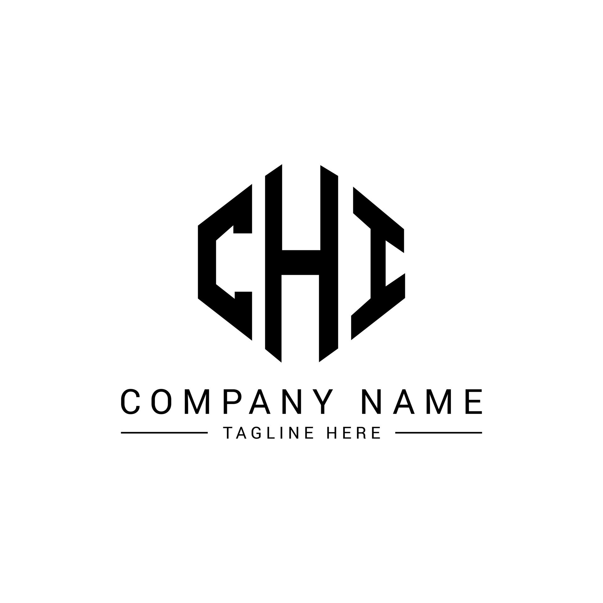 diseño de logotipo de letra chi con forma de polígono. diseño de