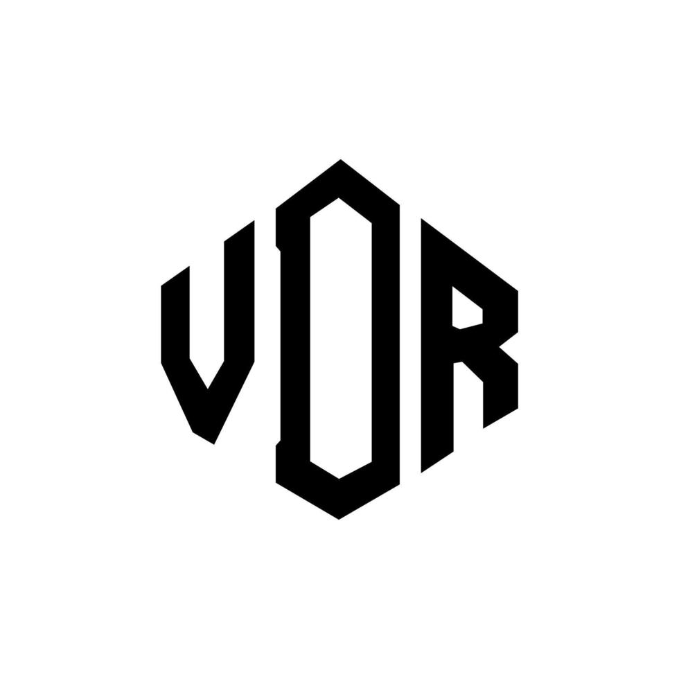 VDR letter logo design with polygon shape. VDR polygon and cube shape logo design. VDR hexagon vector logo template white and black colors. VDR monogram, business and real estate logo.