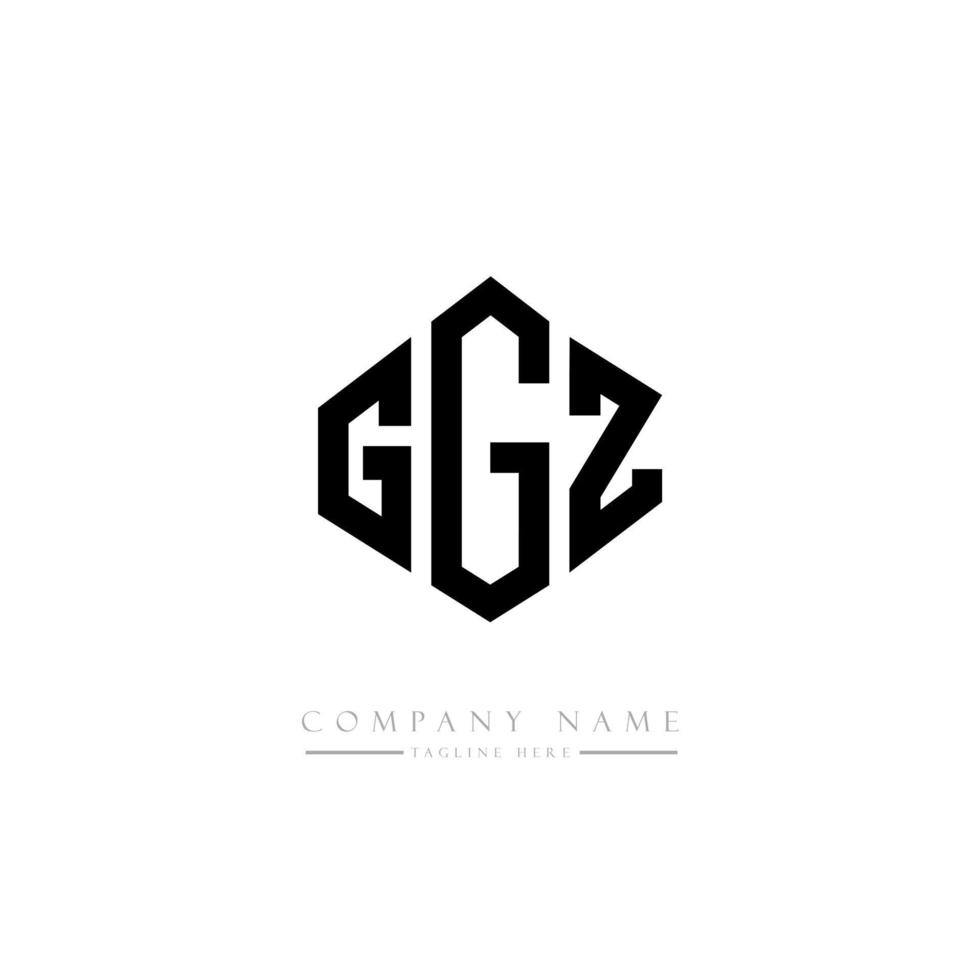 diseño de logotipo de letra ggz con forma de polígono. Diseño de logotipo en forma de cubo y polígono ggz. ggz hexágono vector logo plantilla colores blanco y negro. Monograma ggz, logotipo empresarial y inmobiliario.