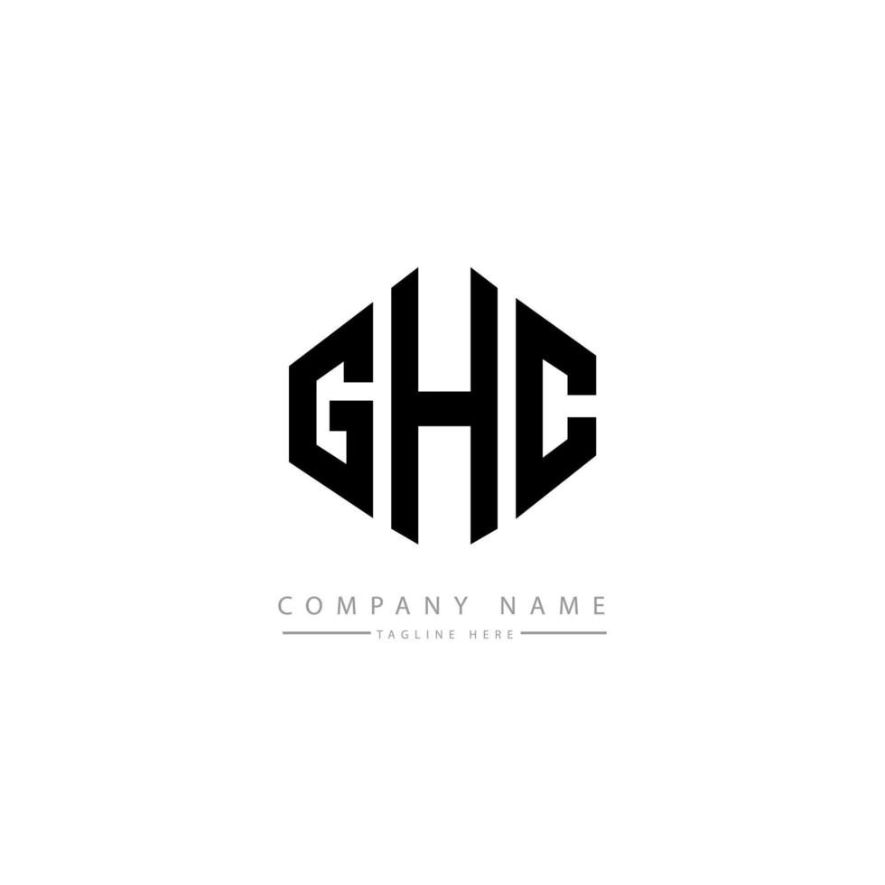 GHC letter logo design with polygon shape. GHC polygon and cube shape