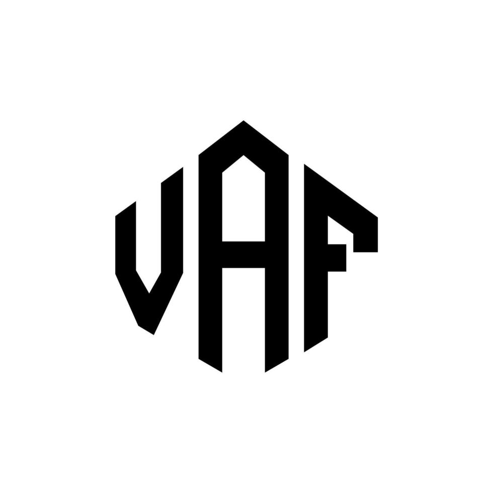 diseño de logotipo de letra vaf con forma de polígono. diseño de logotipo de forma de cubo y polígono vaf. vaf hexágono vector logo plantilla colores blanco y negro. monograma vaf, logotipo comercial e inmobiliario.