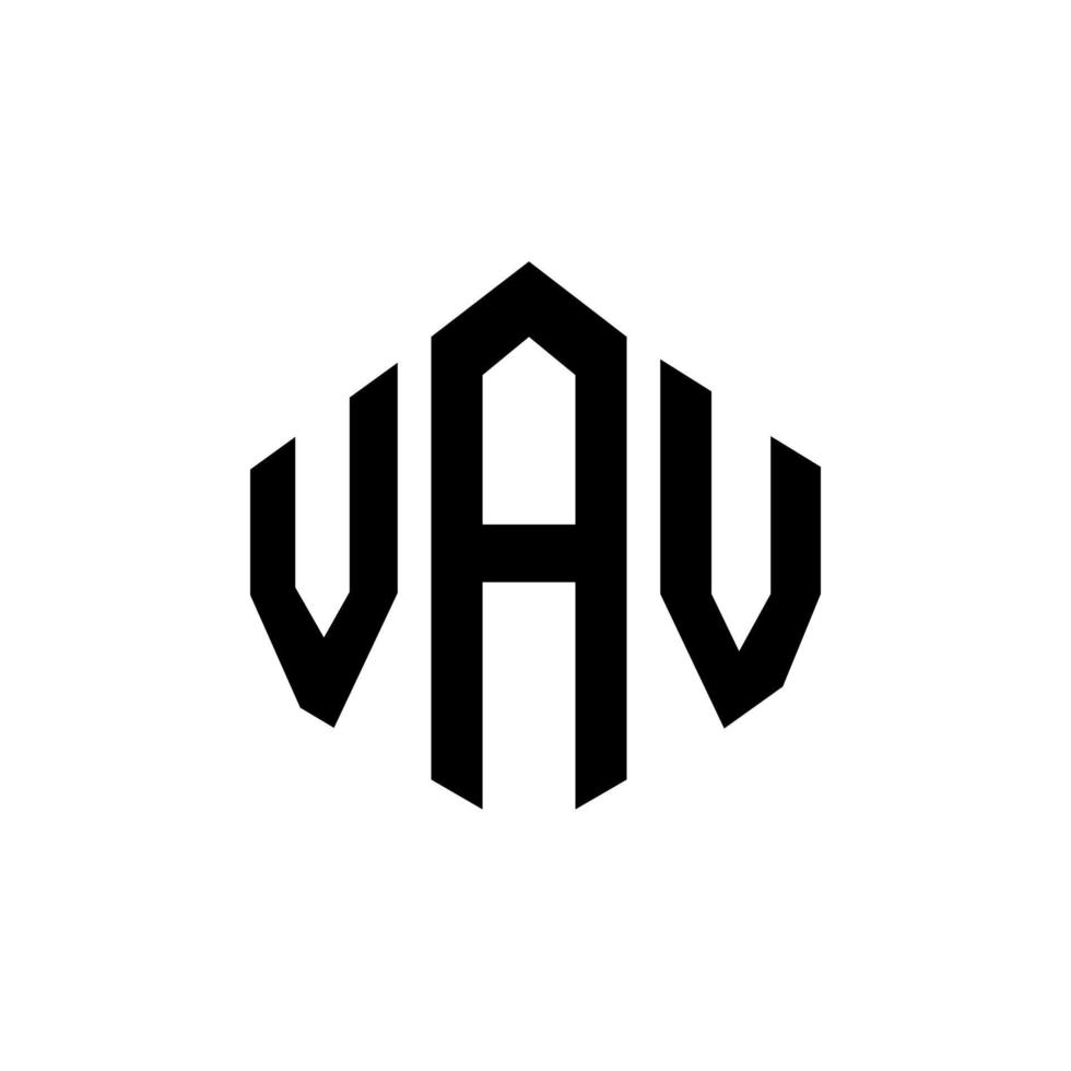 VAV letter logo design with polygon shape. VAV polygon and cube shape logo design. VAV hexagon vector logo template white and black colors. VAV monogram, business and real estate logo.