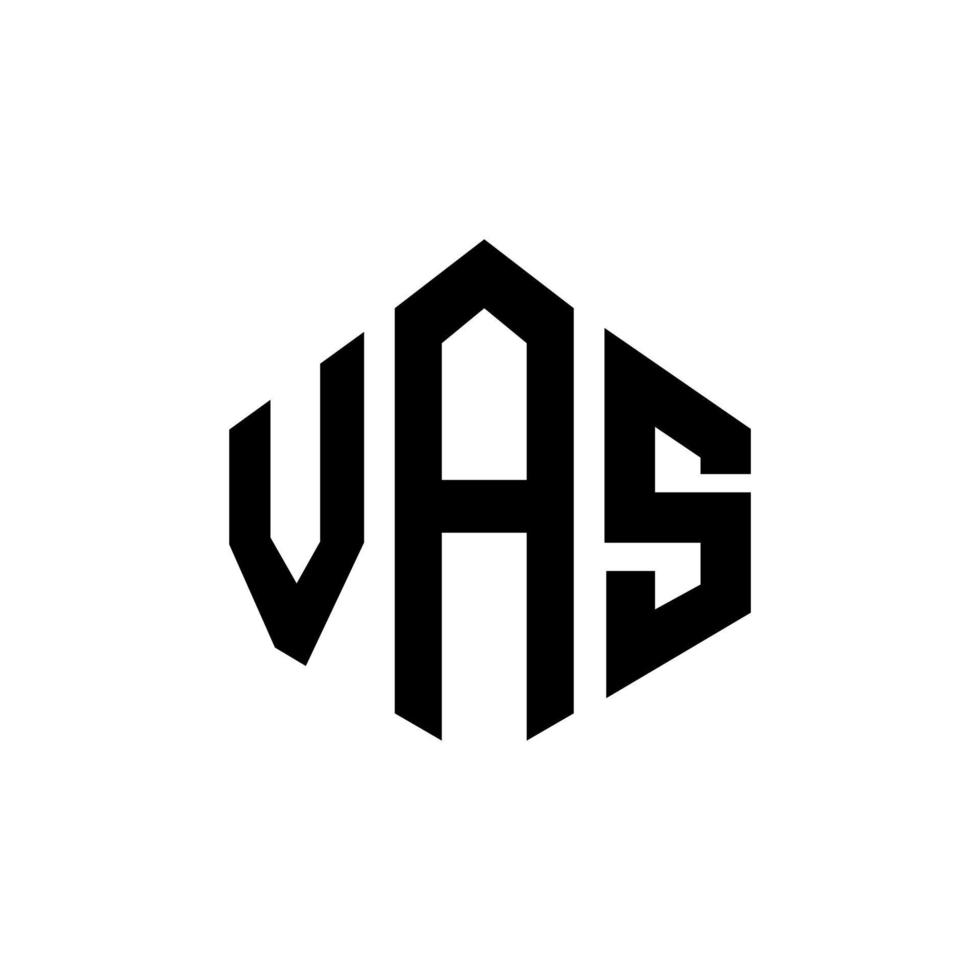 VAS letter logo design with polygon shape. VAS polygon and cube shape logo design. VAS hexagon vector logo template white and black colors. VAS monogram, business and real estate logo.