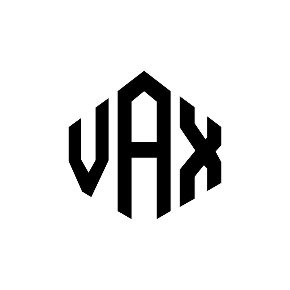 diseño de logotipo de letra vax con forma de polígono. diseño de logotipo de forma de cubo y polígono vax. vax hexagon vector logo plantilla colores blanco y negro. monograma vax, logotipo comercial e inmobiliario.