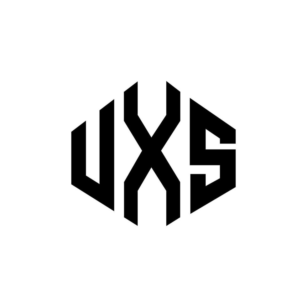 diseño de logotipo de letra uxs con forma de polígono. diseño de logotipo en forma de cubo y polígono uxs. uxs hexágono vector logo plantilla colores blanco y negro. monograma uxs, logotipo empresarial y inmobiliario.