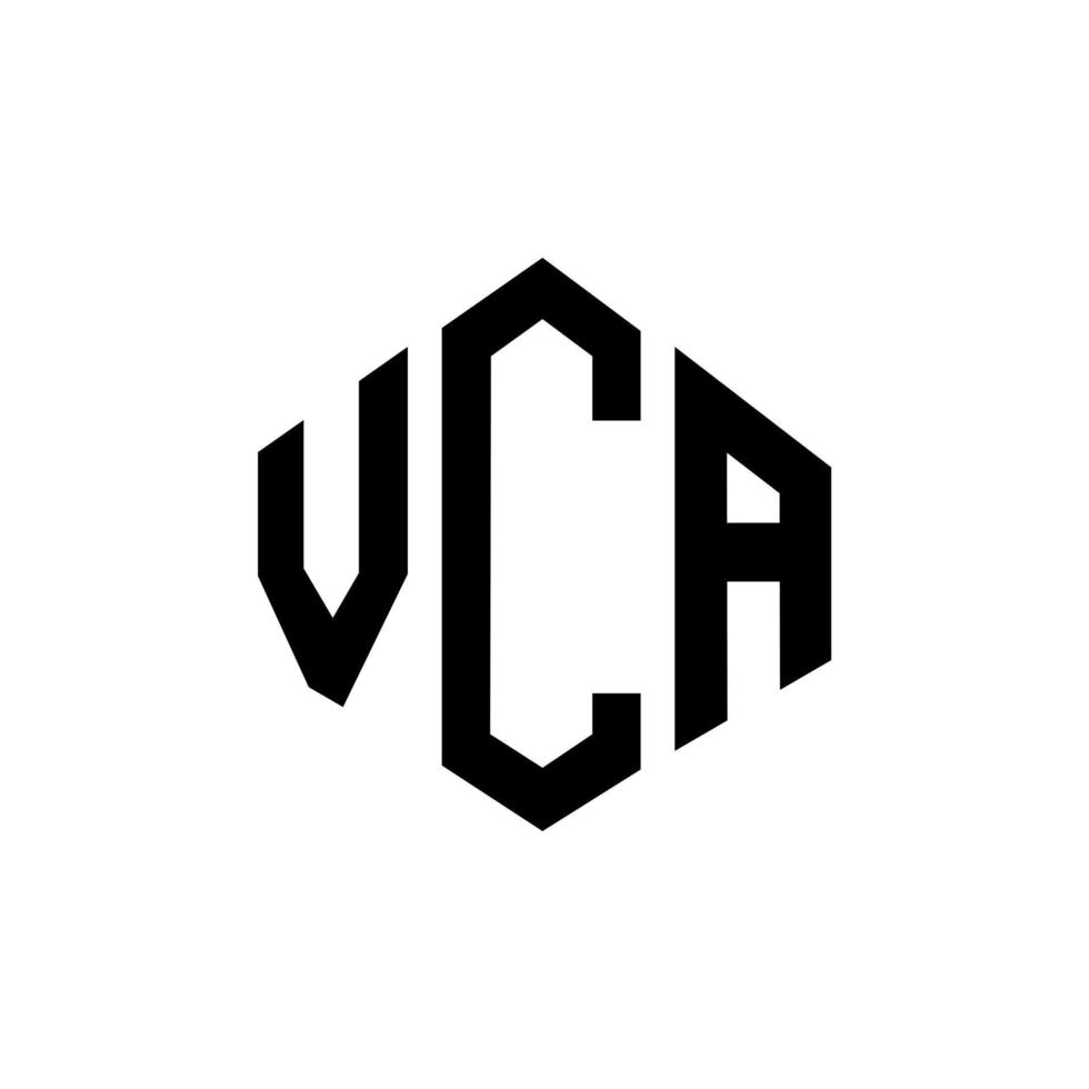 diseño de logotipo de letra vca con forma de polígono. diseño de logotipo en forma de cubo y polígono vca. plantilla de logotipo vectorial hexagonal vca colores blanco y negro. monograma vca, logotipo comercial e inmobiliario. vector