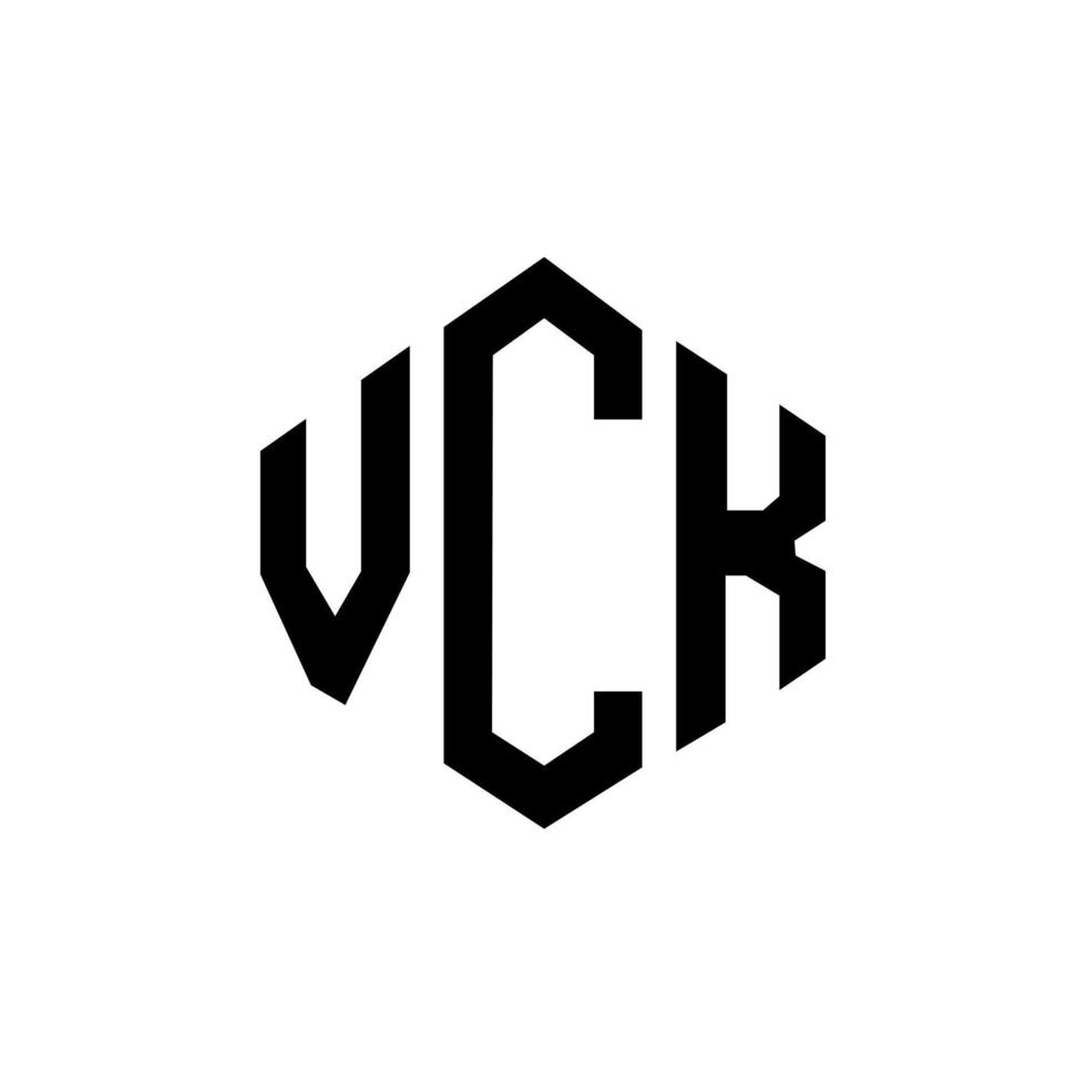 VCK letter logo design with polygon shape. VCK polygon and cube shape logo design. VCK hexagon vector logo template white and black colors. VCK monogram, business and real estate logo.
