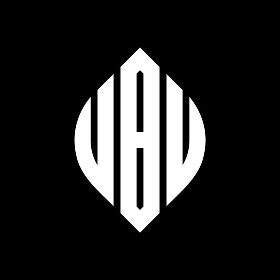 diseño de logotipo de letra de círculo ubu con forma de círculo y elipse. ubu letras elipses con estilo tipográfico. las tres iniciales forman un logo circular. vector de marca de letra de monograma abstracto del emblema del círculo de ubu.