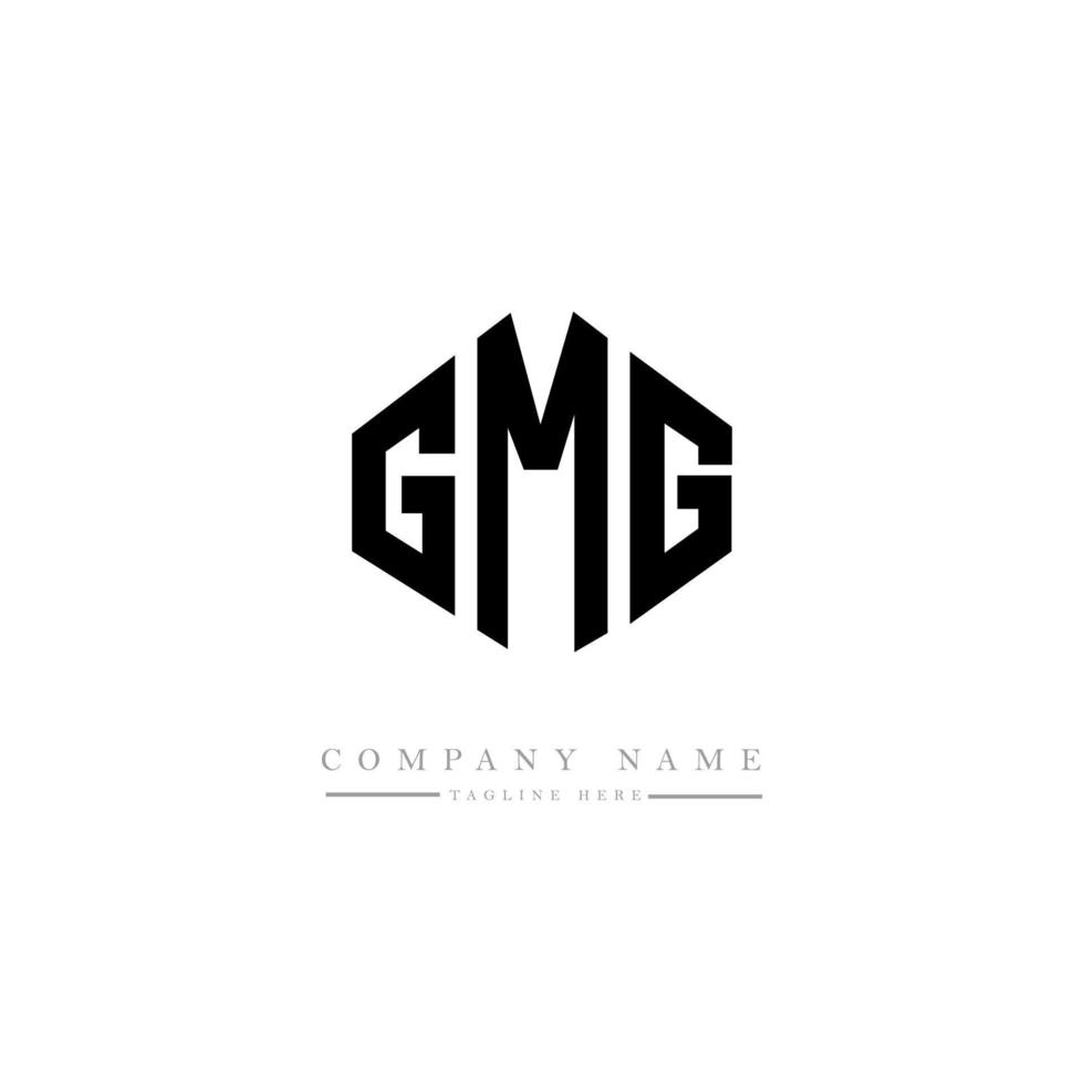 GMG letter logo design with polygon shape. GMG polygon and cube shape logo design. GMG hexagon vector logo template white and black colors. GMG monogram, business and real estate logo.