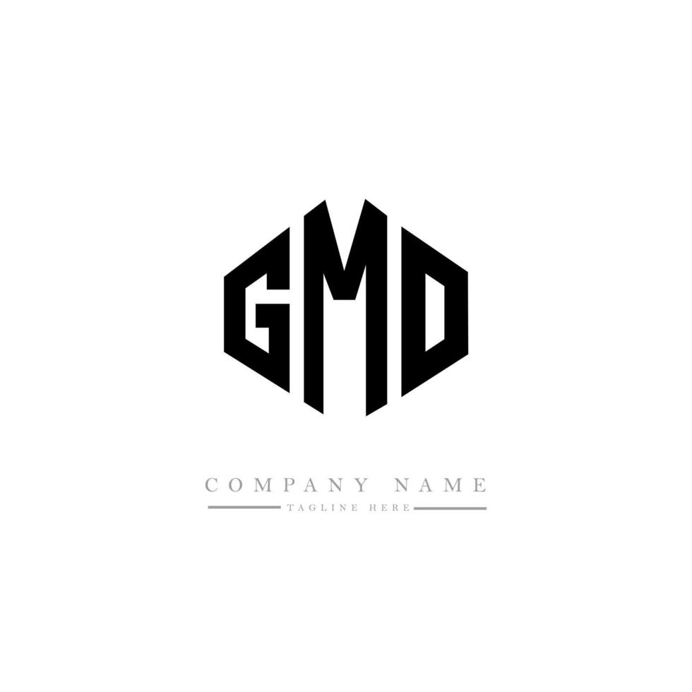 GMO letter logo design with polygon shape. GMO polygon and cube shape logo design. GMO hexagon vector logo template white and black colors. GMO monogram, business and real estate logo.