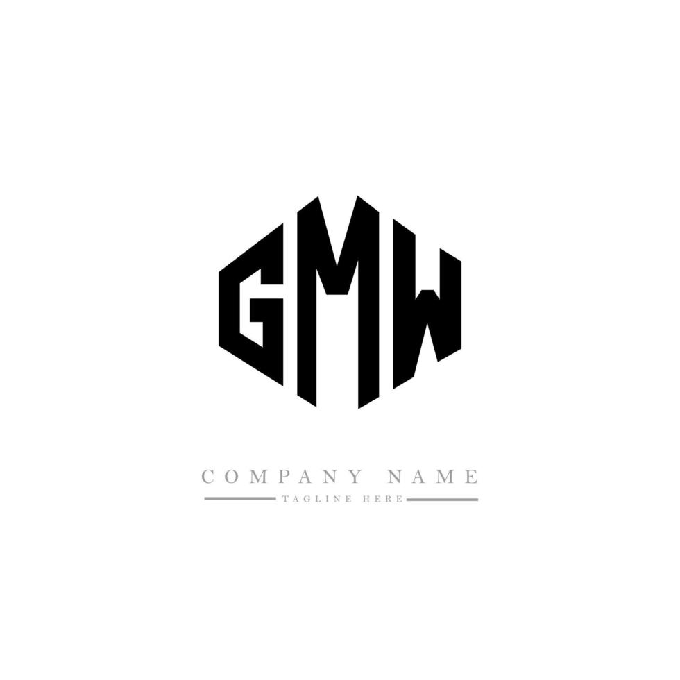 GMW letter logo design with polygon shape. GMW polygon and cube shape logo design. GMW hexagon vector logo template white and black colors. GMW monogram, business and real estate logo.