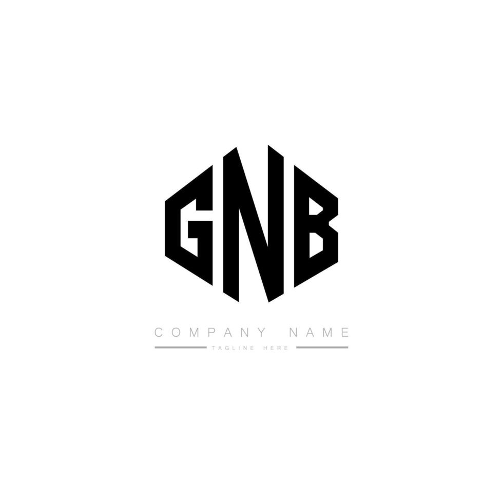 diseño de logotipo de letra gnb con forma de polígono. diseño de logotipo de forma de cubo y polígono gnb. gnb hexágono vector logo plantilla colores blanco y negro. monograma gnb, logotipo empresarial y inmobiliario.