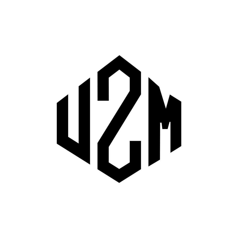 UZM letter logo design with polygon shape. UZM polygon and cube shape logo design. UZM hexagon vector logo template white and black colors. UZM monogram, business and real estate logo.