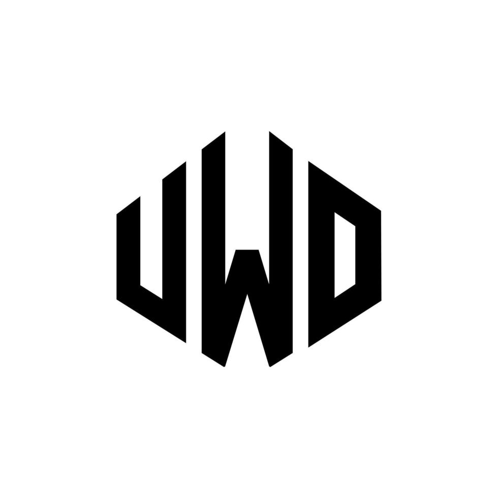 UWO letter logo design with polygon shape. UWO polygon and cube shape