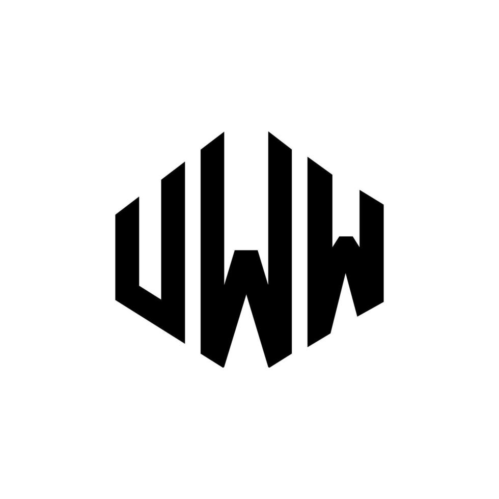 UWW letter logo design with polygon shape. UWW polygon and cube shape logo design. UWW hexagon vector logo template white and black colors. UWW monogram, business and real estate logo.