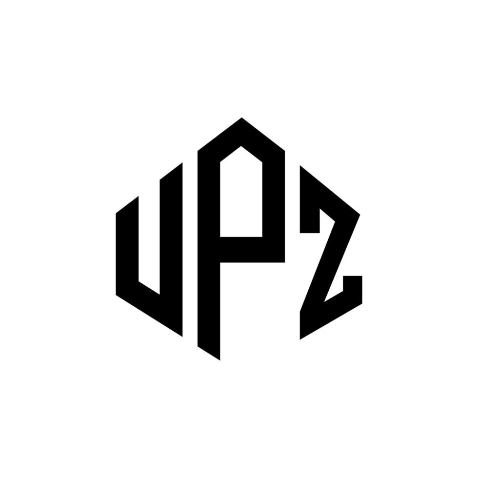 UPZ letter logo design with polygon shape. UPZ polygon and cube shape logo design. UPZ hexagon vector logo template white and black colors. UPZ monogram, business and real estate logo.