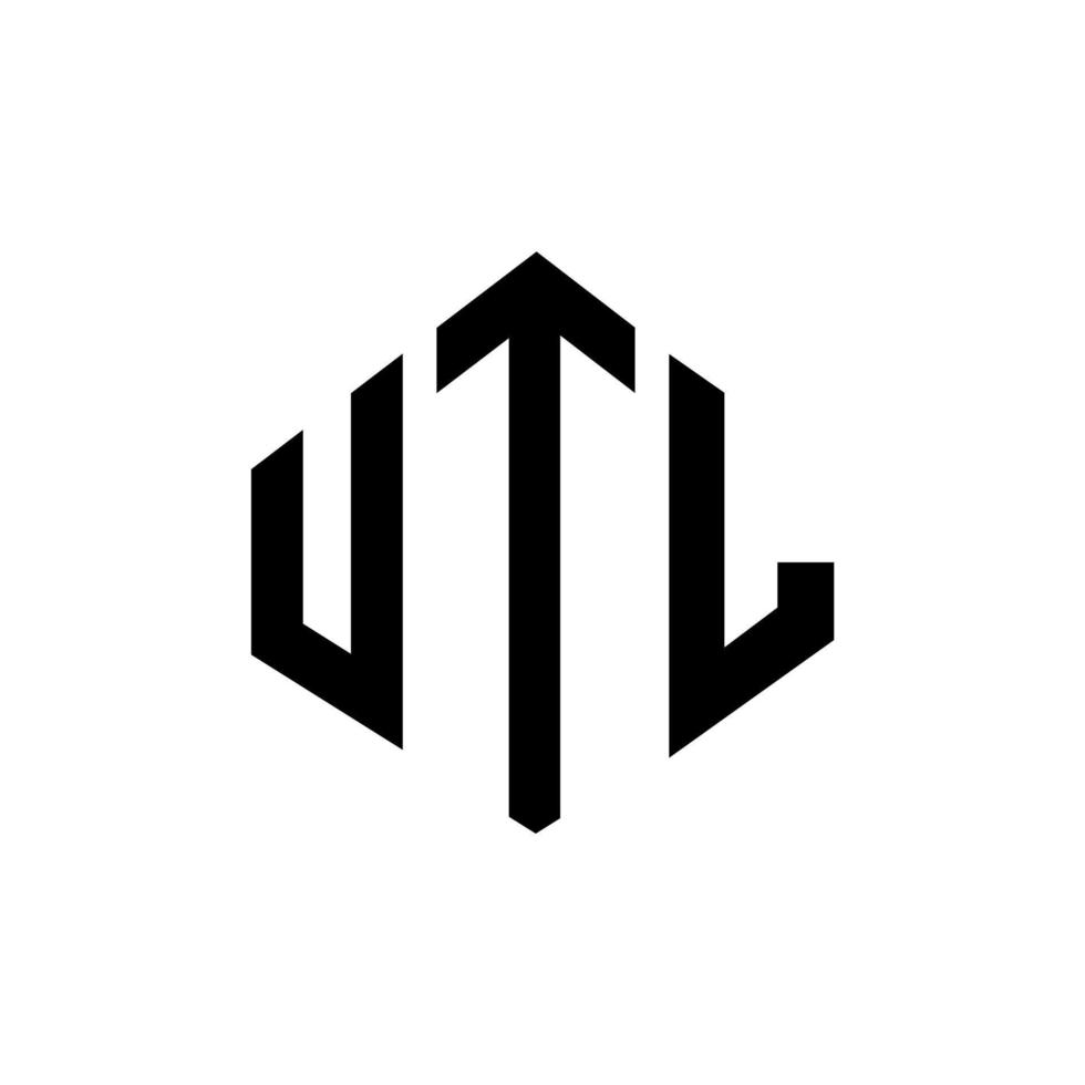 UTL letter logo design with polygon shape. UTL polygon and cube shape logo design. UTL hexagon vector logo template white and black colors. UTL monogram, business and real estate logo.