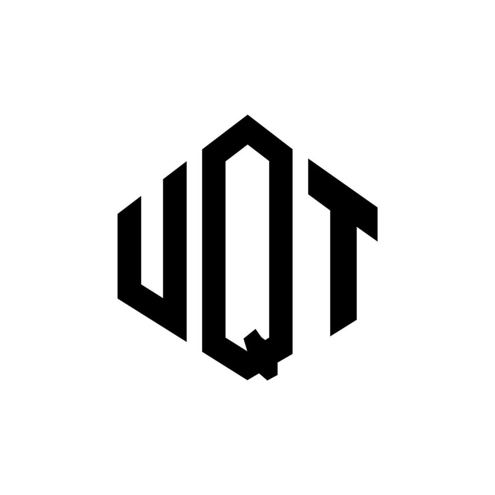 diseño de logotipo de letra uqt con forma de polígono. uqt polígono y diseño de logotipo en forma de cubo. uqt hexágono vector logo plantilla colores blanco y negro. uqt monograma, logotipo comercial e inmobiliario.