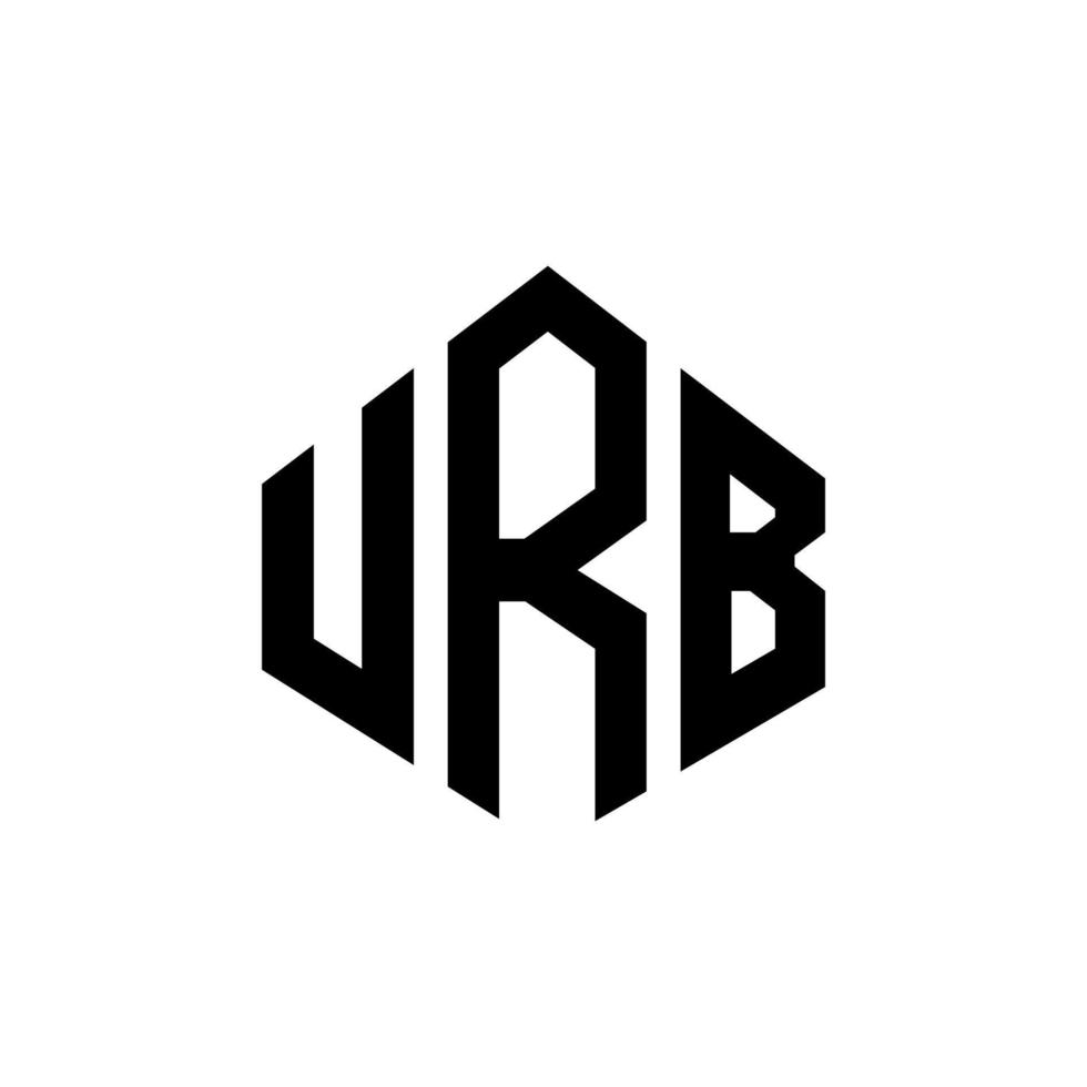 diseño de logotipo de letra urb con forma de polígono. diseño de logotipo en forma de cubo y polígono urbano. urb hexágono vector logo plantilla colores blanco y negro. monograma de urb, logo comercial e inmobiliario.