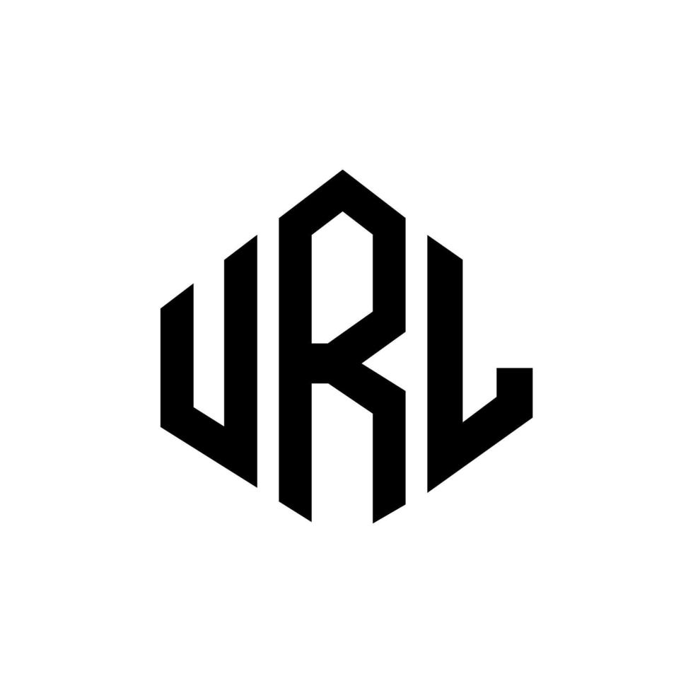 URL letter logo design with polygon shape. URL polygon and cube shape logo design. URL hexagon vector logo template white and black colors. URL monogram, business and real estate logo.