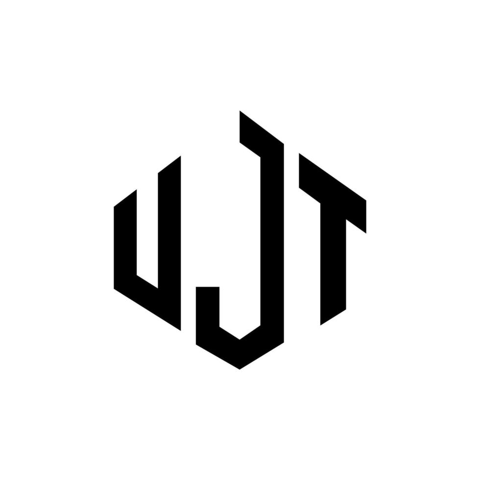 diseño de logotipo de letra ujt con forma de polígono. ujt polígono y diseño de logotipo en forma de cubo. ujt hexágono vector logo plantilla colores blanco y negro. ujt monograma, logotipo comercial e inmobiliario.