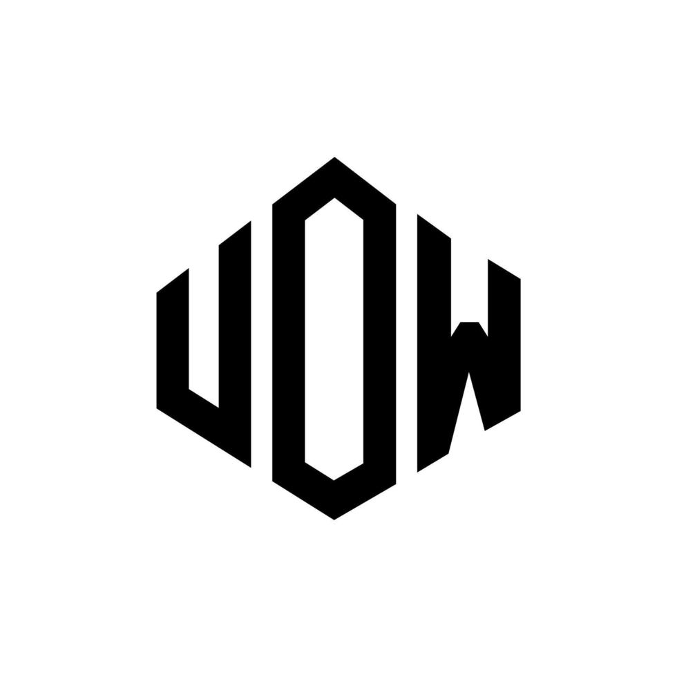 diseño de logotipo de letra uow con forma de polígono. uow diseño de logotipo en forma de polígono y cubo. uow hexágono vector logo plantilla colores blanco y negro. uow monograma, logotipo comercial e inmobiliario.