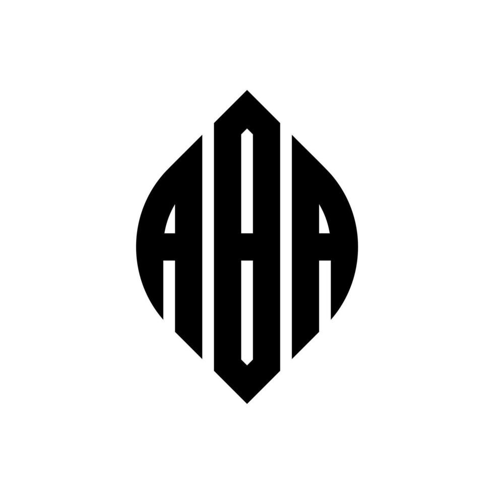 diseño de logotipo de letra de círculo aba con forma de círculo y elipse. aba letras elipses con estilo tipográfico. las tres iniciales forman un logo circular. vector de marca de letra de monograma abstracto del emblema del círculo ABA.