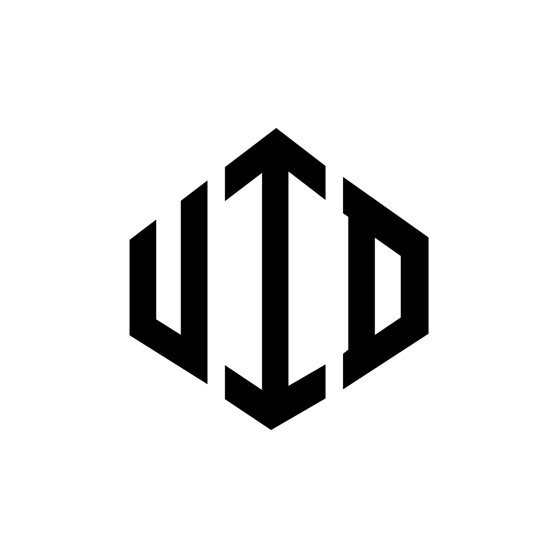 UID letter logo design with polygon shape. UID polygon and cube shape ...