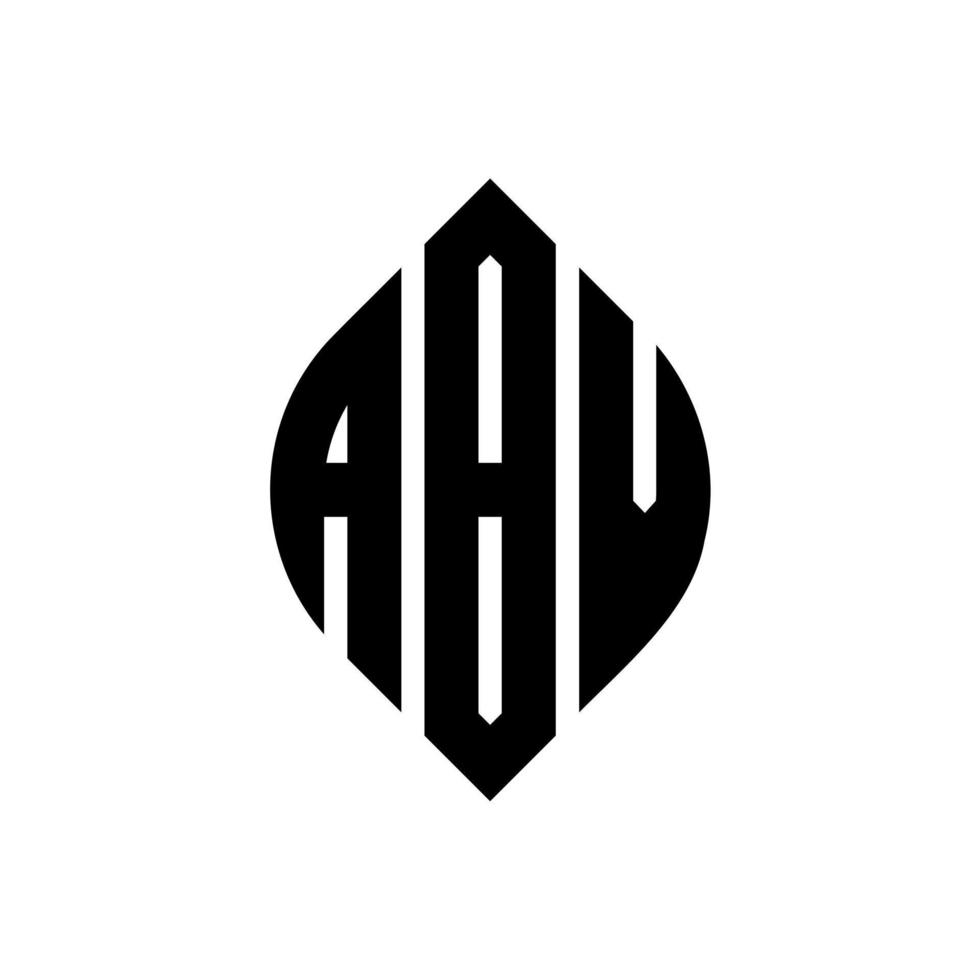 ABV circle letter logo design with circle and ellipse shape. ABV ellipse letters with typographic style. The three initials form a circle logo. ABV Circle Emblem Abstract Monogram Letter Mark Vector. vector