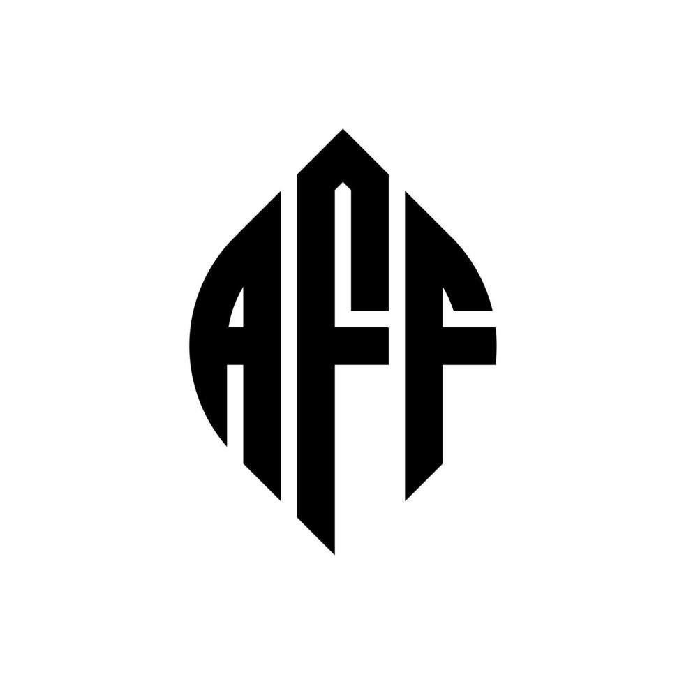 diseño de logotipo de letra de círculo aff con forma de círculo y elipse. aff letras elipses con estilo tipográfico. las tres iniciales forman un logo circular. vector de marca de letra de monograma abstracto del emblema del círculo aff.