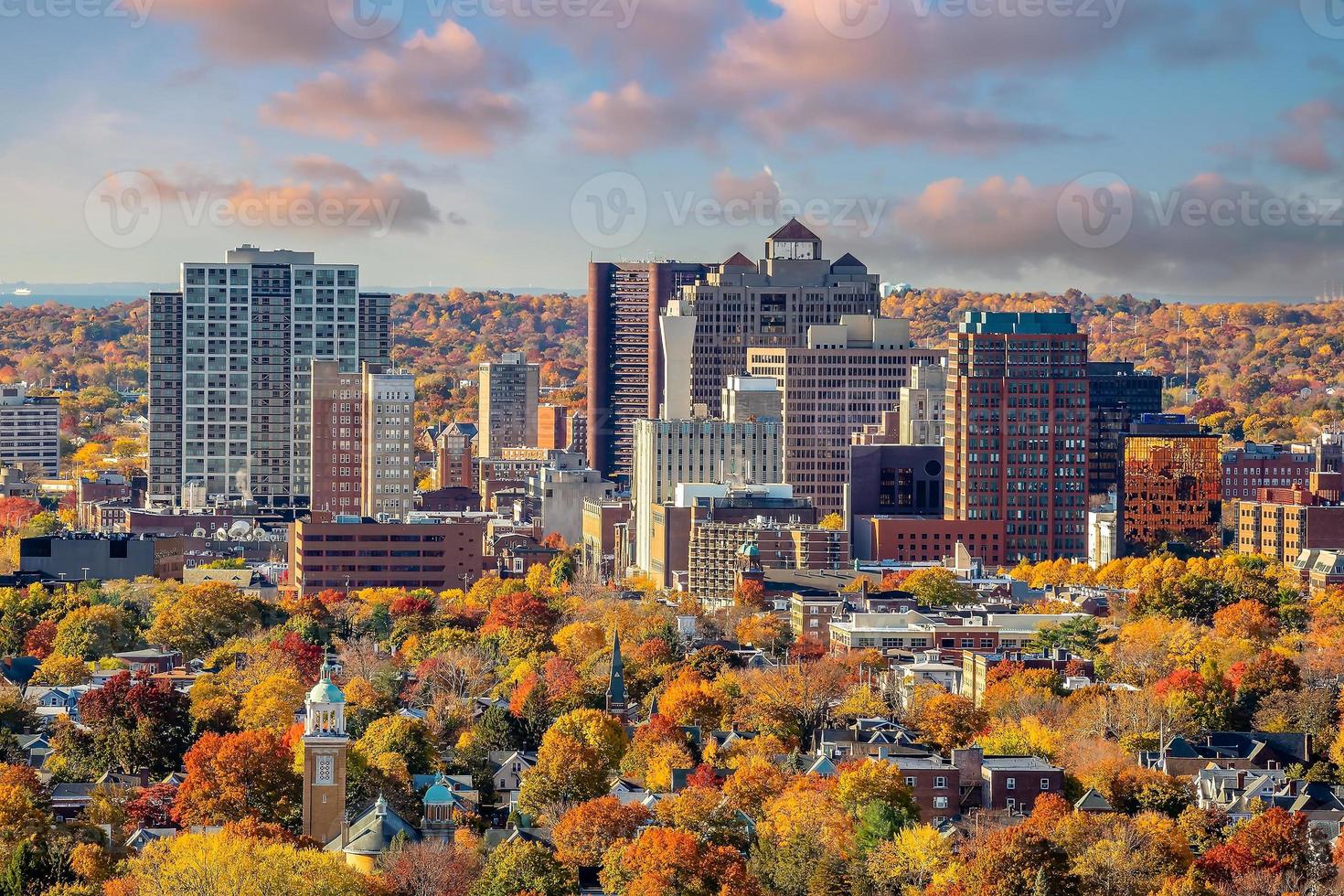 New Haven city downtown skyline cityscape of Connecticut, USA photo