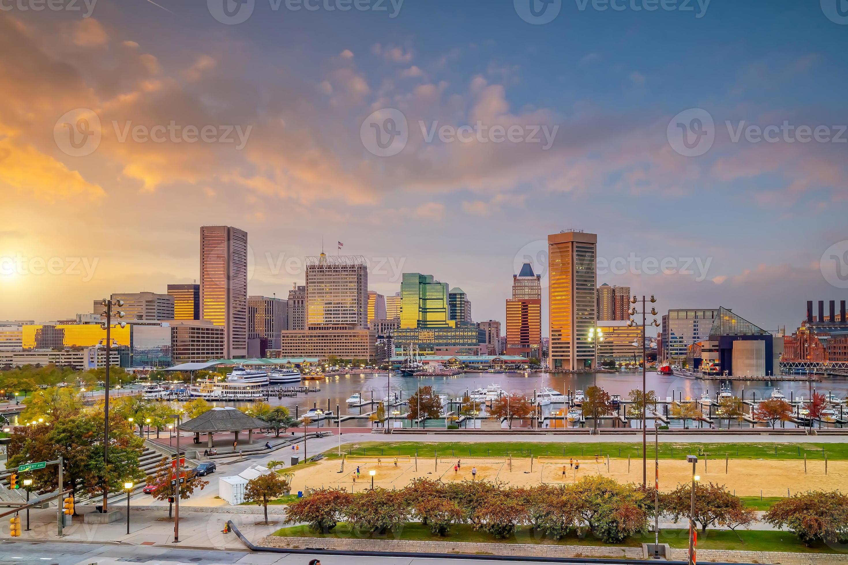 Downtown Baltimore city skyline , cityscape in Maryland USA 9178873 Stock  Photo at Vecteezy