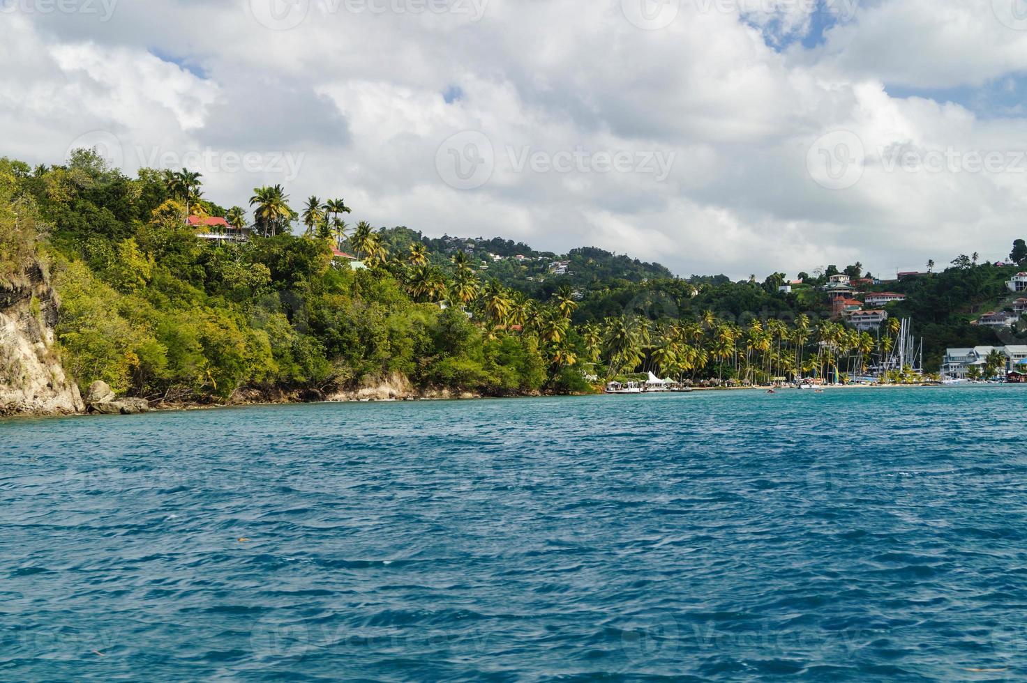 la famosa bahía de marigot en santa lucía foto